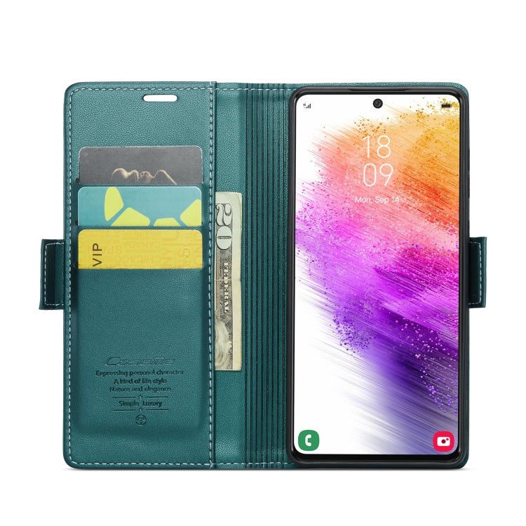 For Samsung Galaxy A73 5G CaseMe 023 Butterfly Buckle Litchi Texture RFID Anti-theft Leather Phone Case(Pearly Blue) - free shipping - PMC TechLife - Order now!