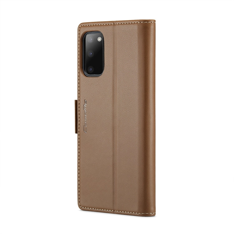 For Samsung Galaxy S20 CaseMe 023 Butterfly Buckle Litchi Texture RFID Anti-theft Leather Phone Case(Brown) - free shipping - PMC TechLife - Order now!