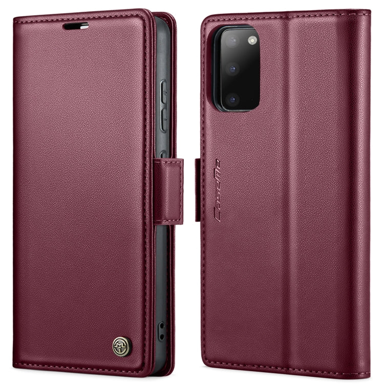 For Samsung Galaxy S20 CaseMe 023 Butterfly Buckle Litchi Texture RFID Anti-theft Leather Phone Case(Wine Red) - free shipping - PMC TechLife - Order now!