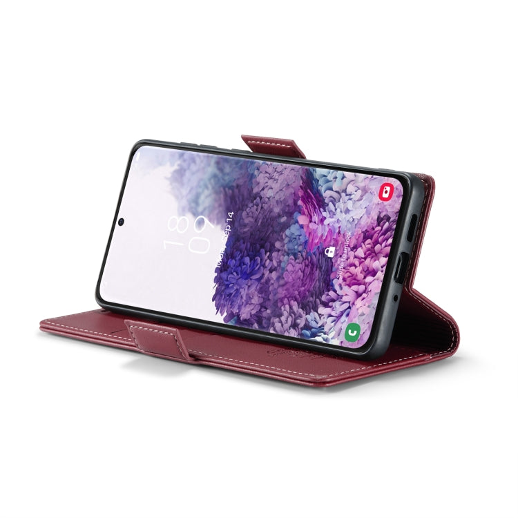 For Samsung Galaxy S20 CaseMe 023 Butterfly Buckle Litchi Texture RFID Anti-theft Leather Phone Case(Wine Red) - free shipping - PMC TechLife - Order now!
