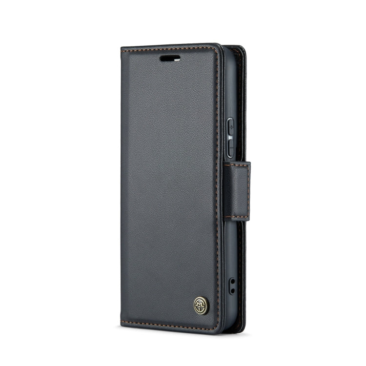 For Samsung Galaxy S22 5G CaseMe 023 Butterfly Buckle Litchi Texture RFID Anti-theft Leather Phone Case(Black) - free shipping - PMC TechLife - Order now!