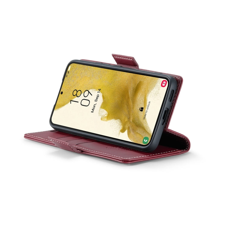 For Samsung Galaxy S22 5G CaseMe 023 Butterfly Buckle Litchi Texture RFID Anti-theft Leather Phone Case(Wine Red) - free shipping - PMC TechLife - Order now!
