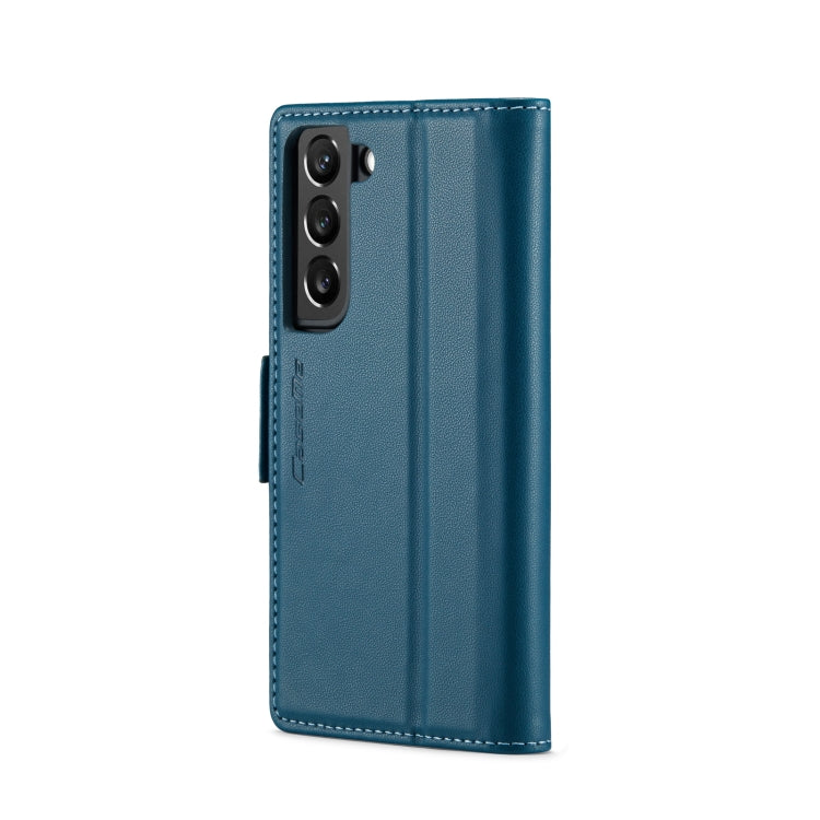 For Samsung Galaxy S22 5G CaseMe 023 Butterfly Buckle Litchi Texture RFID Anti-theft Leather Phone Case(Blue) - free shipping - PMC TechLife - Order now!