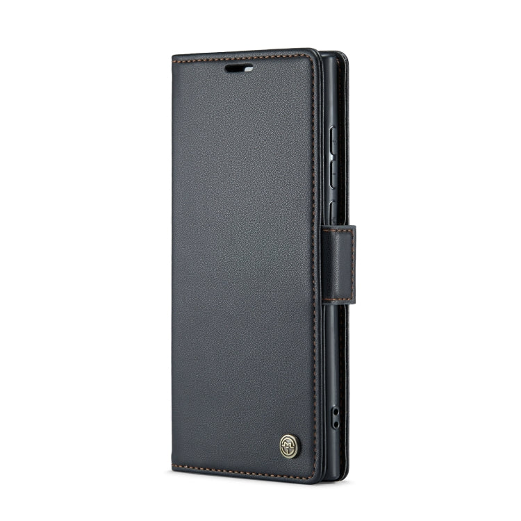 For Samsung Galaxy S22 Ultra 5G CaseMe 023 Butterfly Buckle Litchi Texture RFID Anti-theft Leather Phone Case(Black) - free shipping - PMC TechLife - Order now!