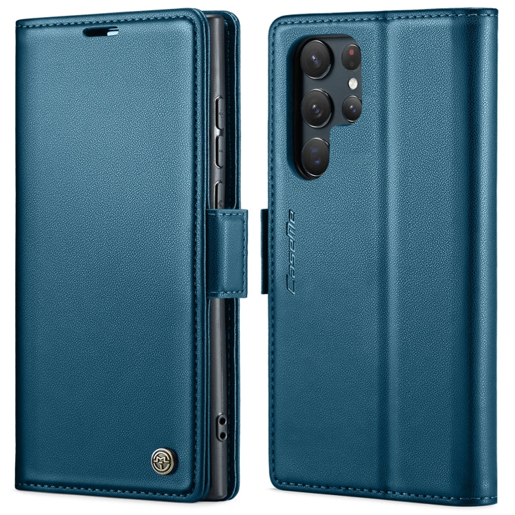 For Samsung Galaxy S22 Ultra 5G CaseMe 023 Butterfly Buckle Litchi Texture RFID Anti-theft Leather Phone Case(Blue) - free shipping - PMC TechLife - Order now!