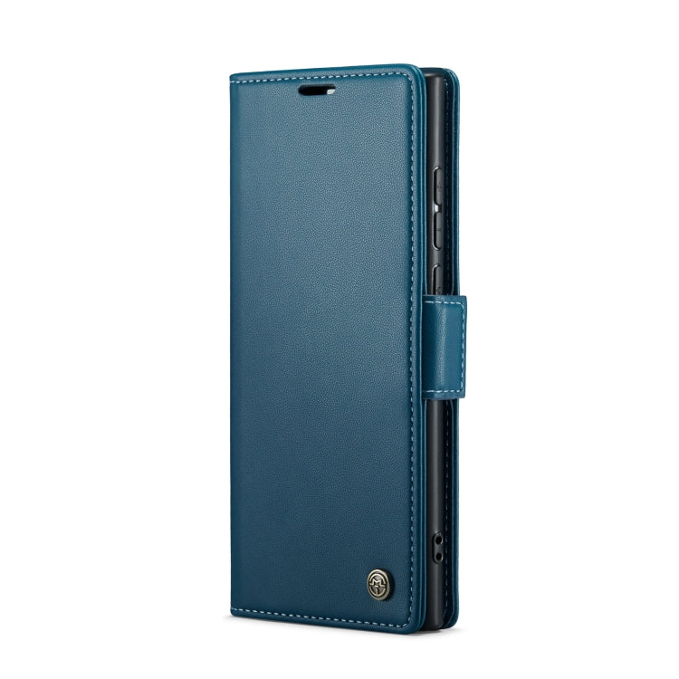 For Samsung Galaxy S22 Ultra 5G CaseMe 023 Butterfly Buckle Litchi Texture RFID Anti-theft Leather Phone Case(Blue) - free shipping - PMC TechLife - Order now!