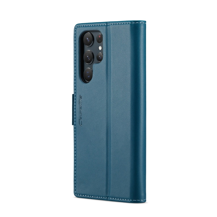 For Samsung Galaxy S22 Ultra 5G CaseMe 023 Butterfly Buckle Litchi Texture RFID Anti-theft Leather Phone Case(Blue) - free shipping - PMC TechLife - Order now!