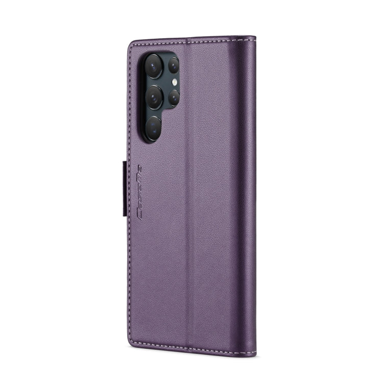 For Samsung Galaxy S22 Ultra 5G CaseMe 023 Butterfly Buckle Litchi Texture RFID Anti-theft Leather Phone Case(Pearly Purple) - free shipping - PMC TechLife - Order now!