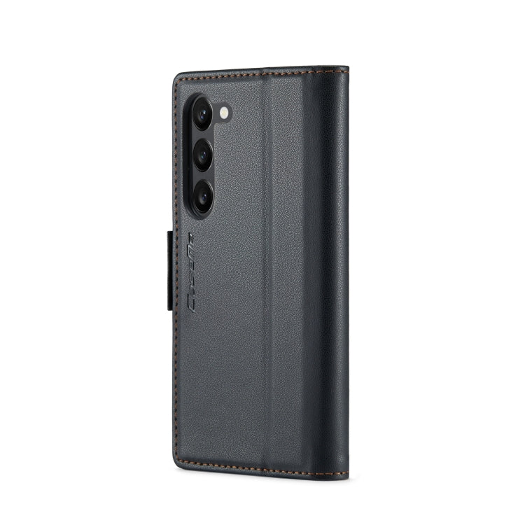 For Samsung Galaxy S23 5G CaseMe 023 Butterfly Buckle Litchi Texture RFID Anti-theft Leather Phone Case(Black) - free shipping - PMC TechLife - Order now!