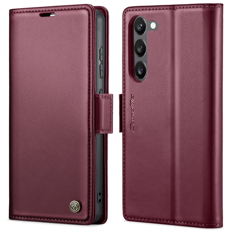 For Samsung Galaxy S23 5G CaseMe 023 Butterfly Buckle Litchi Texture RFID Anti-theft Leather Phone Case(Wine Red) - free shipping - PMC TechLife - Order now!