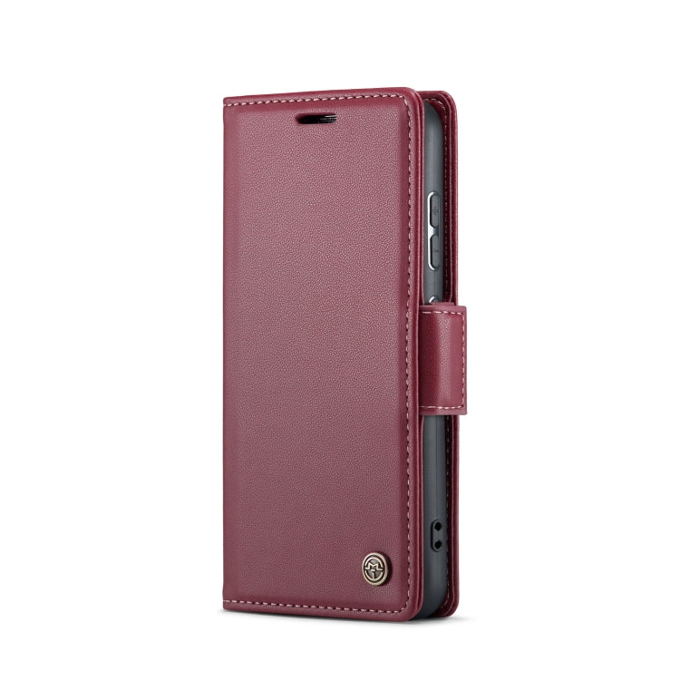 For Samsung Galaxy S23 5G CaseMe 023 Butterfly Buckle Litchi Texture RFID Anti-theft Leather Phone Case(Wine Red) - free shipping - PMC TechLife - Order now!