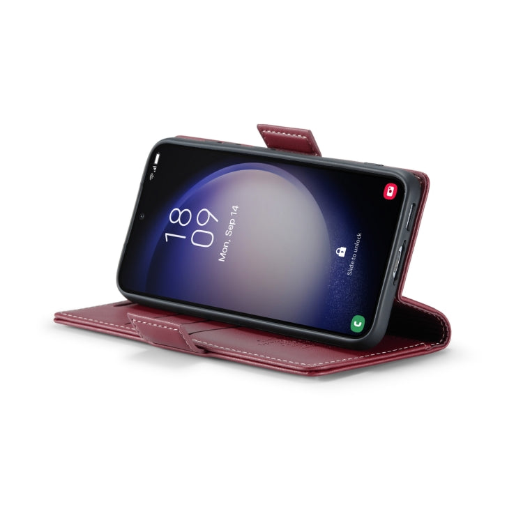 For Samsung Galaxy S23+ 5G CaseMe 023 Butterfly Buckle Litchi Texture RFID Anti-theft Leather Phone Case(Wine Red) - free shipping - PMC TechLife - Order now!