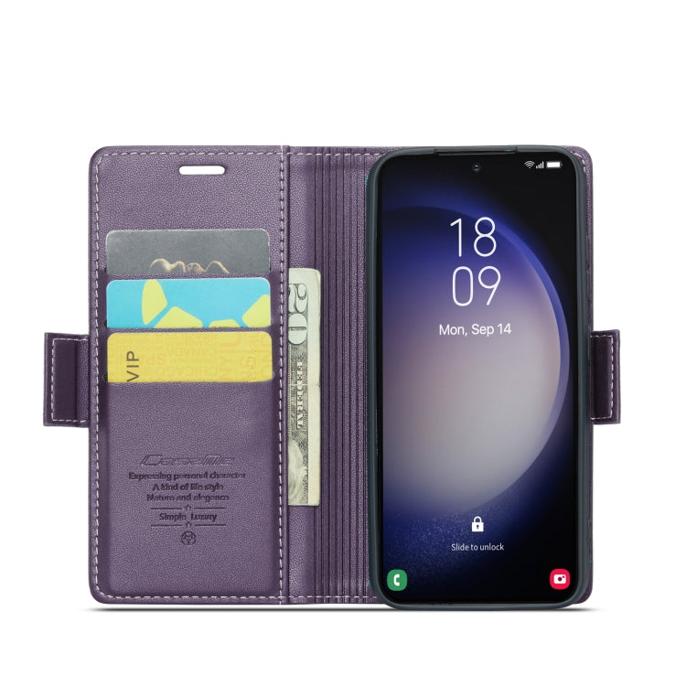 For Samsung Galaxy S23+ 5G CaseMe 023 Butterfly Buckle Litchi Texture RFID Anti-theft Leather Phone Case(Pearly Purple) - free shipping - PMC TechLife - Order now!