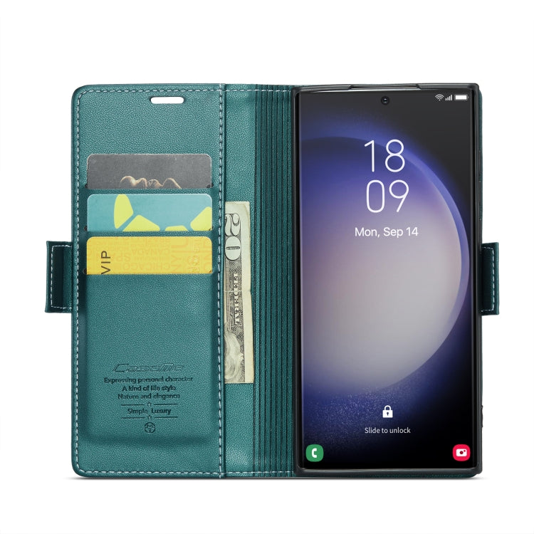 For Samsung Galaxy S23 Ultra 5G CaseMe 023 Butterfly Buckle Litchi Texture RFID Anti-theft Leather Phone Case(Pearly Blue) - free shipping - PMC TechLife - Order now!