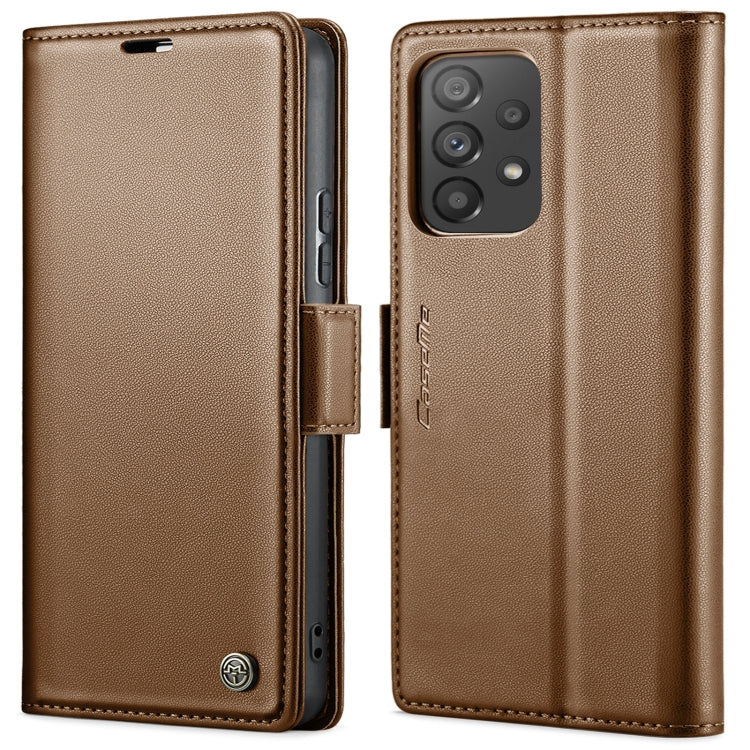 For Samsung Galaxy A53 CaseMe 023 Butterfly Buckle Litchi Texture RFID Anti-theft Leather Phone Case(Brown) - free shipping - PMC TechLife - Order now!