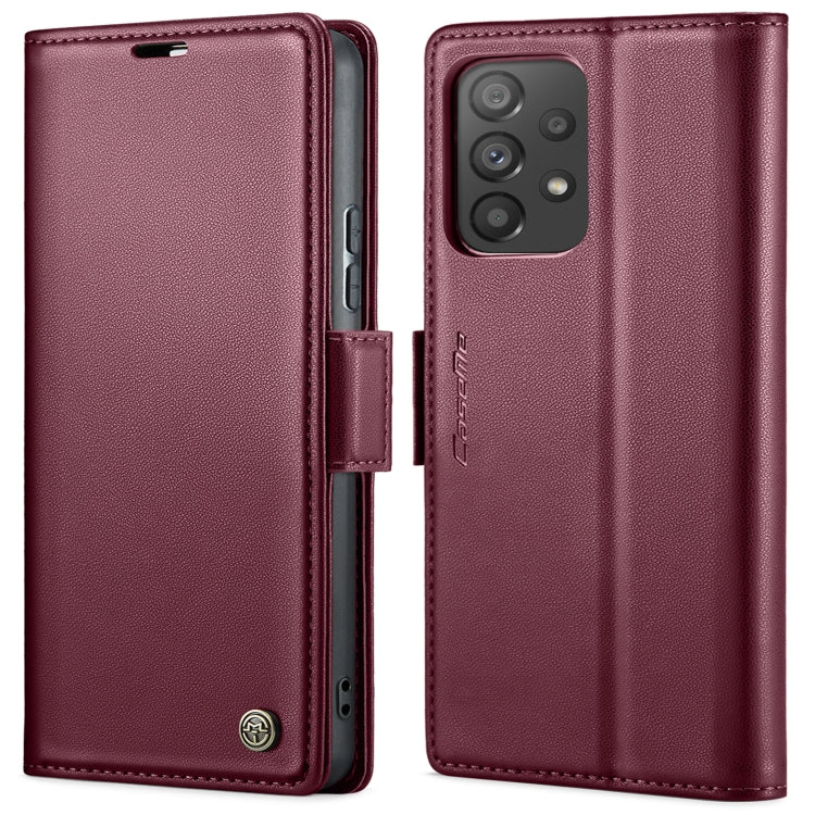For Samsung Galaxy A53 CaseMe 023 Butterfly Buckle Litchi Texture RFID Anti-theft Leather Phone Case(Wine Red) - free shipping - PMC TechLife - Order now!