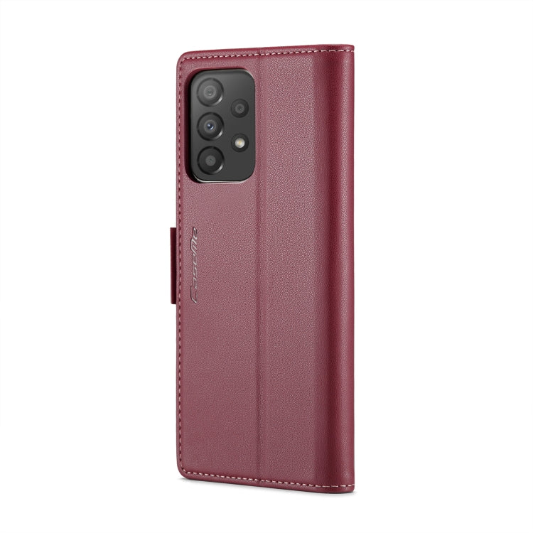 For Samsung Galaxy A53 CaseMe 023 Butterfly Buckle Litchi Texture RFID Anti-theft Leather Phone Case(Wine Red) - free shipping - PMC TechLife - Order now!