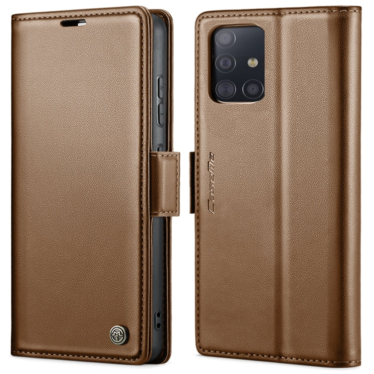 For Samsung Galaxy A71 4G CaseMe 023 Butterfly Buckle Litchi Texture RFID Anti-theft Leather Phone Case(Brown) - Galaxy Phone Cases by CaseMe | Online Shopping South Africa | PMC Jewellery | Buy Now Pay Later Mobicred