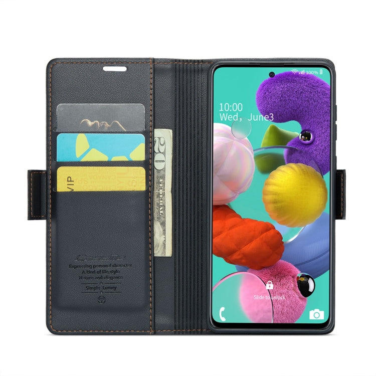 For Samsung Galaxy A51 4G/M40s CaseMe 023 Butterfly Buckle Litchi Texture RFID Anti-theft Leather Phone Case(Black) - Galaxy Phone Cases by CaseMe | Online Shopping South Africa | PMC Jewellery | Buy Now Pay Later Mobicred