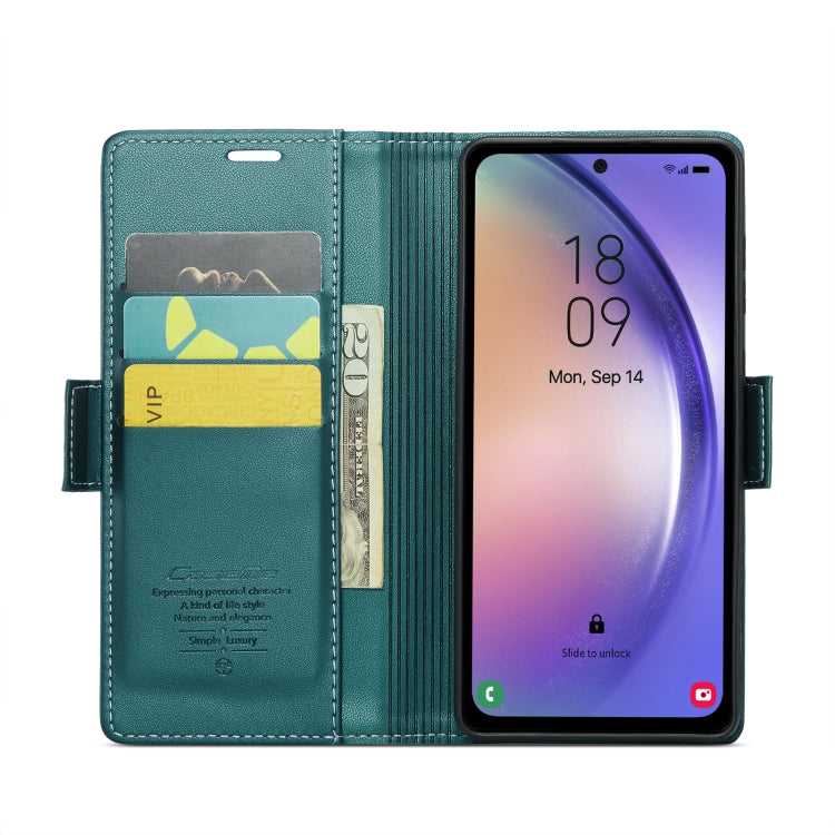 For Samsung Galaxy A54 5G CaseMe 023 Butterfly Buckle Litchi Texture RFID Anti-theft Leather Phone Case(Pearly Blue) - Galaxy Phone Cases by CaseMe | Online Shopping South Africa | PMC Jewellery | Buy Now Pay Later Mobicred