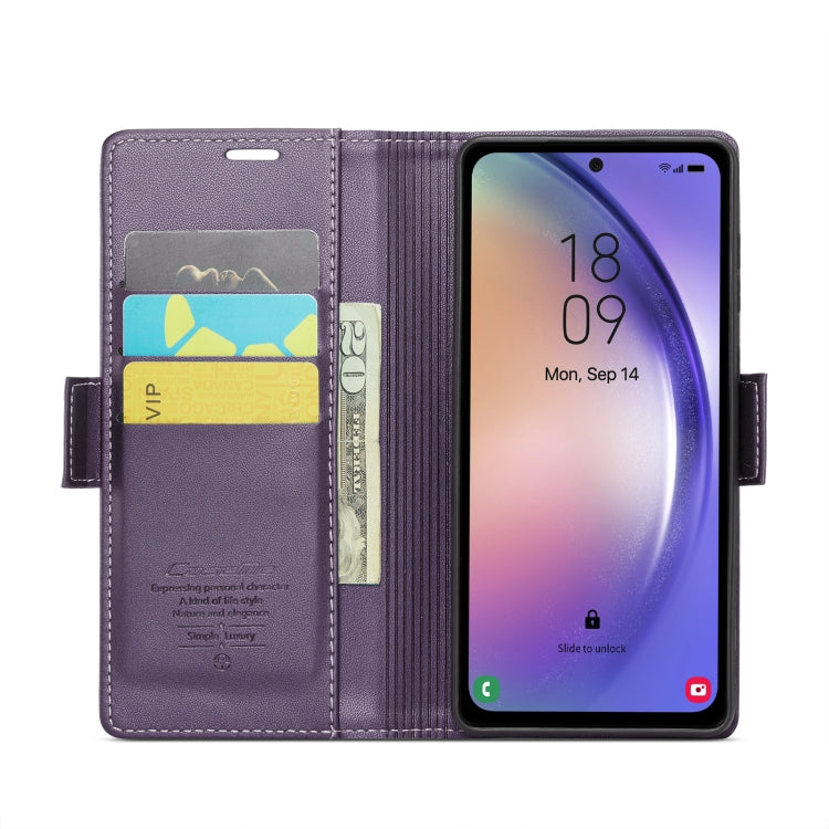 For Samsung Galaxy A54 5G CaseMe 023 Butterfly Buckle Litchi Texture RFID Anti-theft Leather Phone Case(Pearly Purple) - Galaxy Phone Cases by CaseMe | Online Shopping South Africa | PMC Jewellery | Buy Now Pay Later Mobicred