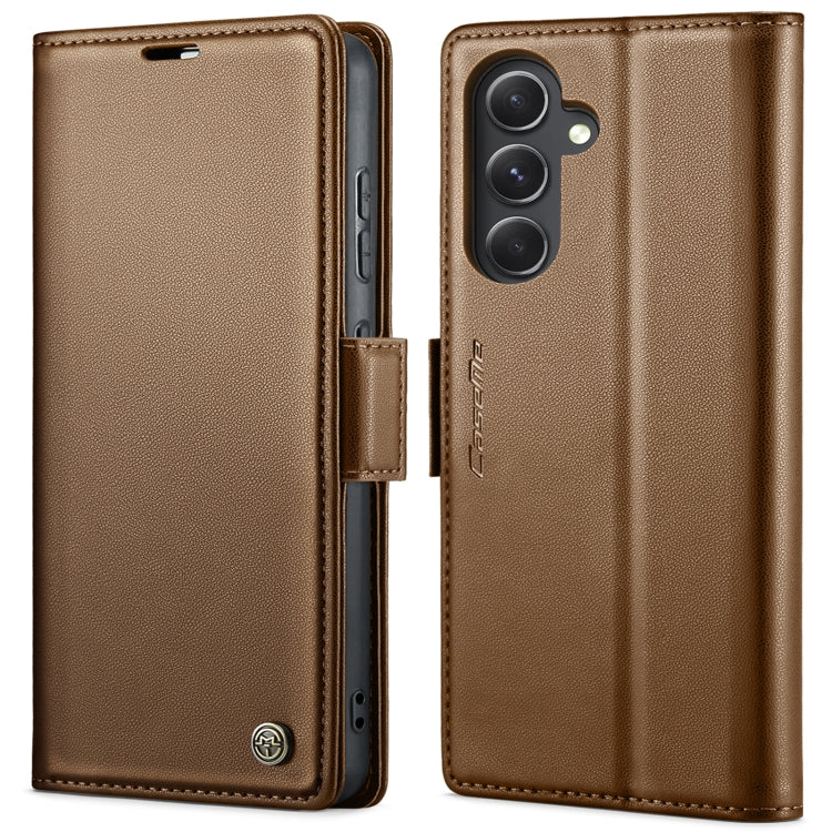 For Samsung Galaxy S23 FE 5G CaseMe 023 Butterfly Buckle Litchi Texture RFID Anti-theft Leather Phone Case(Brown) - Galaxy Phone Cases by CaseMe | Online Shopping South Africa | PMC Jewellery | Buy Now Pay Later Mobicred