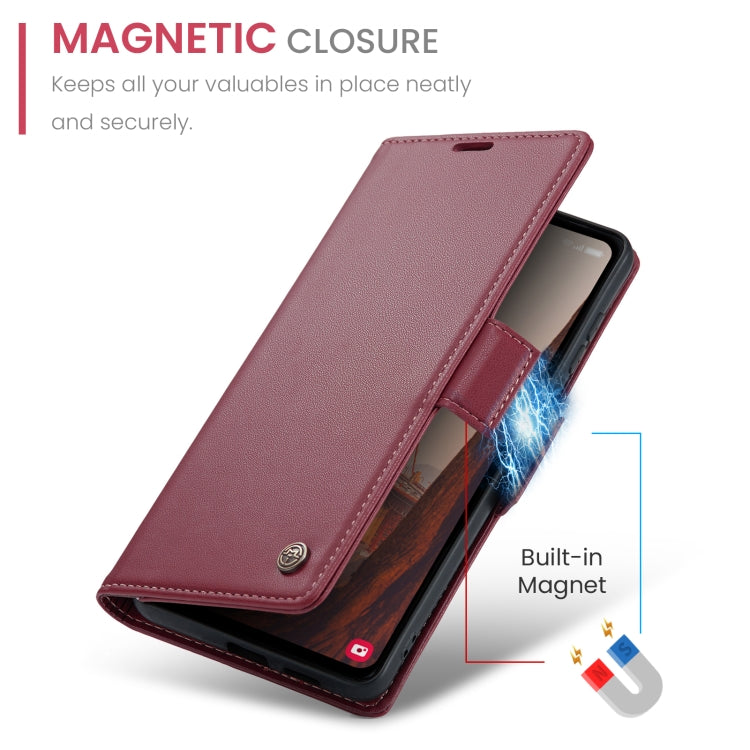 For Samsung Galaxy S23 FE 5G CaseMe 023 Butterfly Buckle Litchi Texture RFID Anti-theft Leather Phone Case(Wine Red) - Galaxy Phone Cases by CaseMe | Online Shopping South Africa | PMC Jewellery | Buy Now Pay Later Mobicred