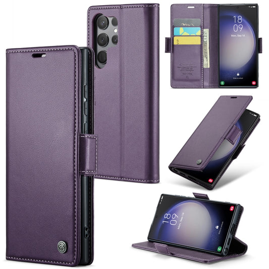 For Samsung Galaxy S24 Ultra CaseMe 023 Butterfly Buckle Litchi Texture RFID Anti-theft Leather Phone Case(Pearly Purple) - Galaxy S24 Ultra 5G Cases by CaseMe | Online Shopping South Africa | PMC Jewellery