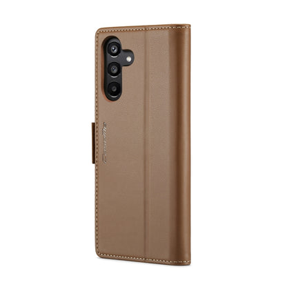 For Samsung Galaxy A15 4G/5G CaseMe 023 Butterfly Buckle Litchi Texture RFID Anti-theft Leather Phone Case(Brown) - Galaxy Phone Cases by CaseMe | Online Shopping South Africa | PMC Jewellery | Buy Now Pay Later Mobicred