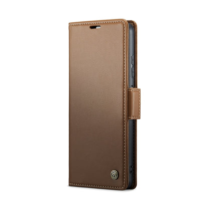 For Samsung Galaxy A05s CaseMe 023 Butterfly Buckle Litchi Texture RFID Anti-theft Leather Phone Case(Brown) - Galaxy Phone Cases by CaseMe | Online Shopping South Africa | PMC Jewellery | Buy Now Pay Later Mobicred