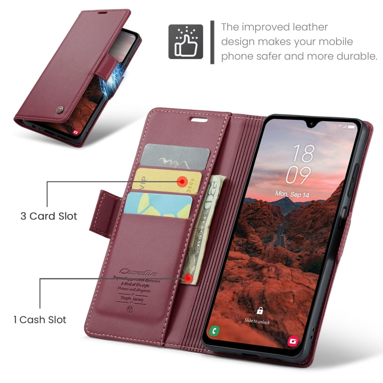 For Samsung Galaxy A05s CaseMe 023 Butterfly Buckle Litchi Texture RFID Anti-theft Leather Phone Case(Wine Red) - Galaxy Phone Cases by CaseMe | Online Shopping South Africa | PMC Jewellery | Buy Now Pay Later Mobicred