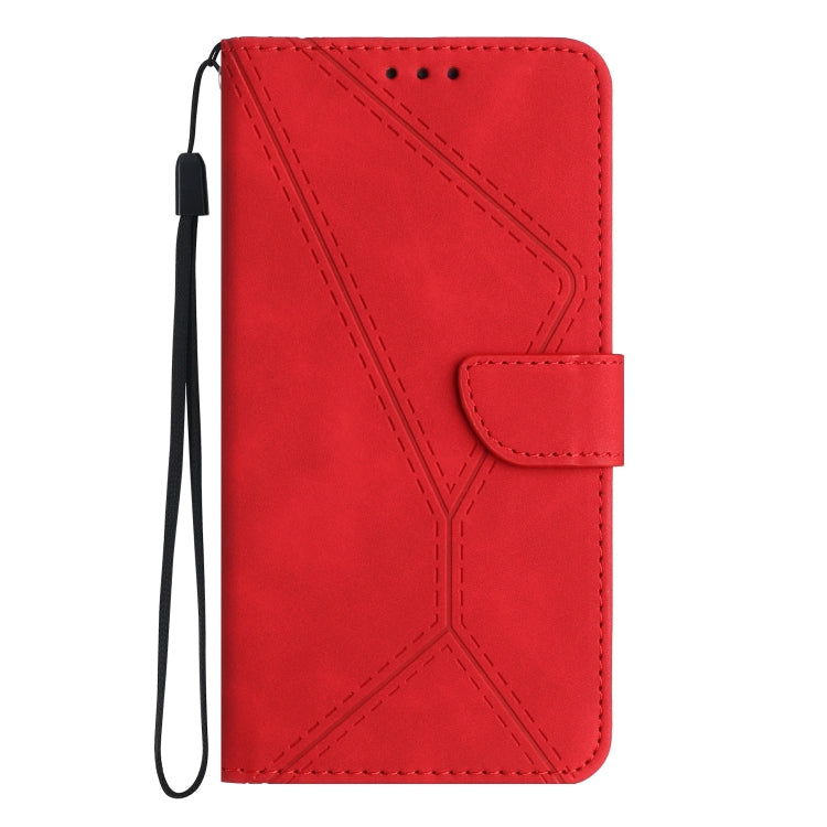 For vivo V27E 4G Global Stitching Embossed Leather Phone Case(Red) - vivo Cases by PMC Jewellery | Online Shopping South Africa | PMC Jewellery