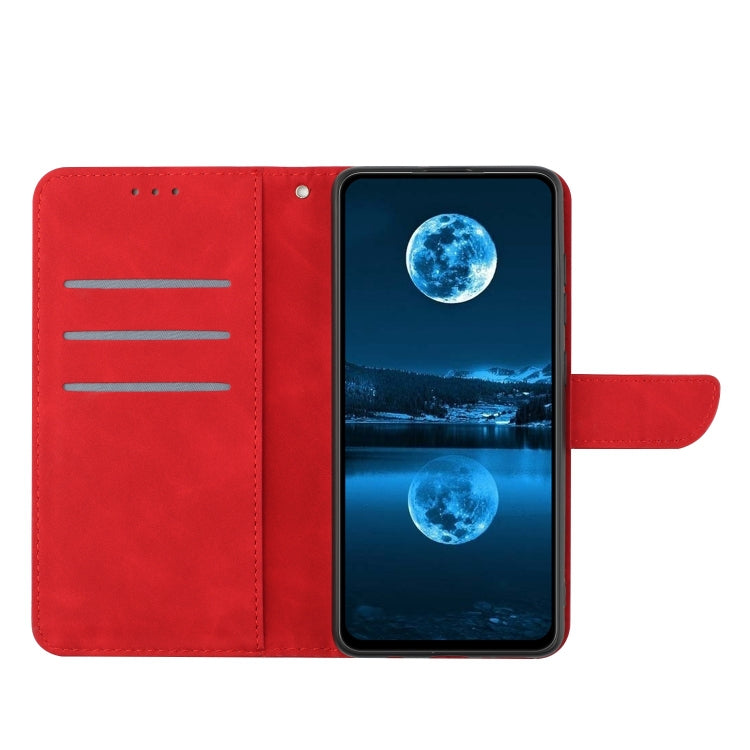 For vivo V27E 4G Global Stitching Embossed Leather Phone Case(Red) - vivo Cases by PMC Jewellery | Online Shopping South Africa | PMC Jewellery