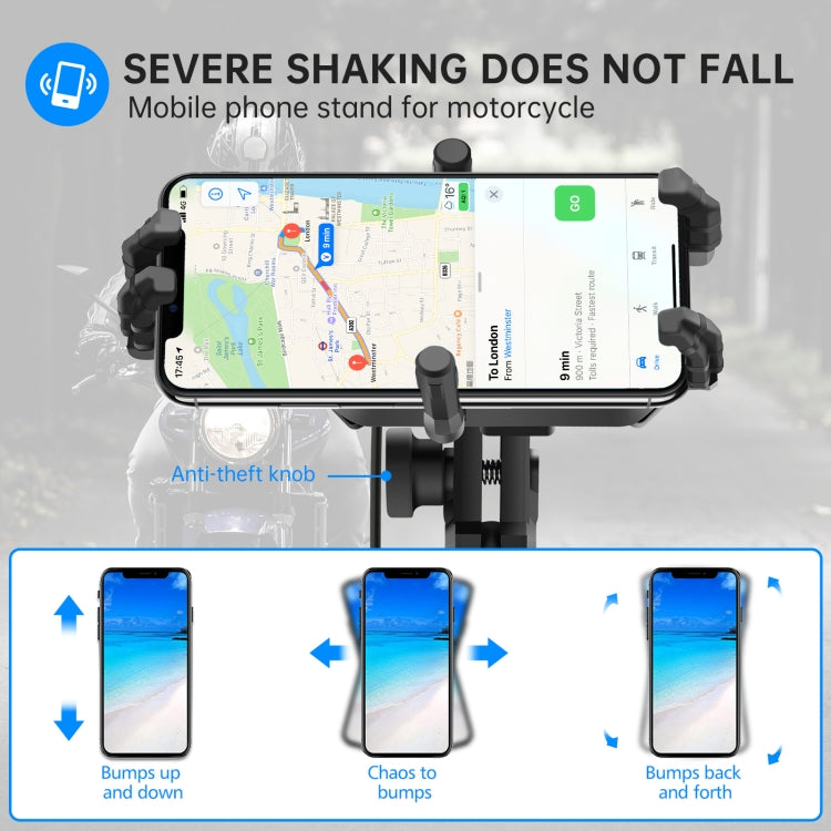 WUPP ZH-1848B1 15W Motorcycle Wireless Fast Charging Phone Navigation Holder, Style:M8 Ball Joint - free shipping - PMC TechLife - Order now!