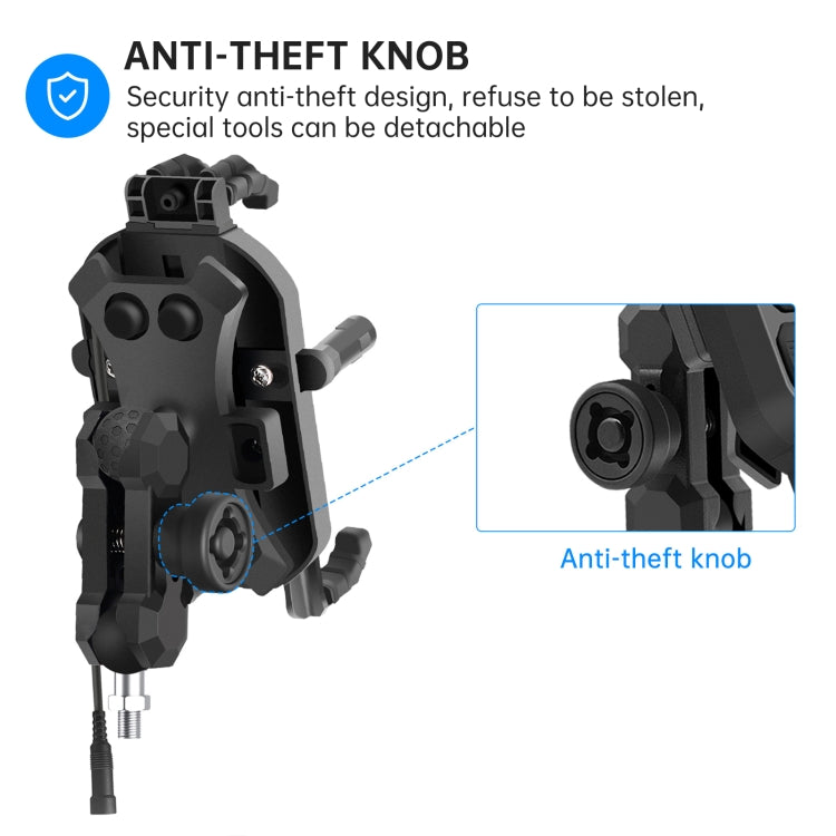 WUPP ZH-1848B1 15W Motorcycle Wireless Fast Charging Phone Navigation Holder, Style:M8 Ball Joint - free shipping - PMC TechLife - Order now!