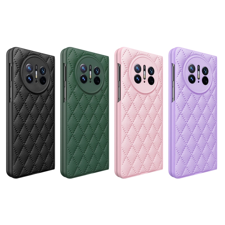 For Huawei Mate X3 Diamond Lattice Integrated Leather Phone Case(Purple) - Huawei Cases by PMC TechLife | Online Shopping South Africa | PMC TechLife | Buy Now Pay Later Mobicred