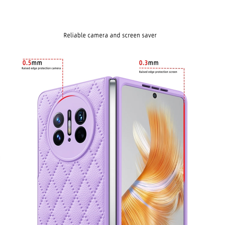 For Huawei Mate X3 Diamond Lattice Integrated Leather Phone Case(Purple) - Huawei Cases by PMC TechLife | Online Shopping South Africa | PMC TechLife | Buy Now Pay Later Mobicred