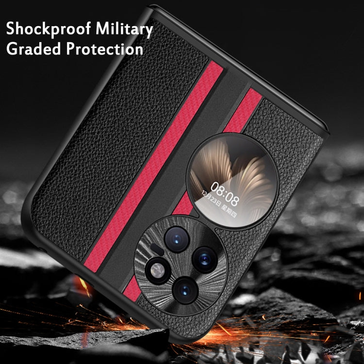 For Huawei P50 Pocket  Litchi Texture PU Shockproof Phone Case(Red) - Huawei Cases by PMC TechLife | Online Shopping South Africa | PMC TechLife | Buy Now Pay Later Mobicred