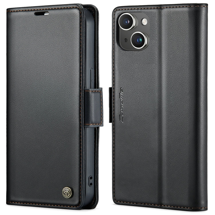 For iPhone 13 CaseMe 023 Butterfly Buckle Litchi Texture RFID Anti-theft Leather Phone Case(Black) - iPhone 13 Cases by CaseMe | Online Shopping South Africa | PMC TechLife | Buy Now Pay Later Mobicred