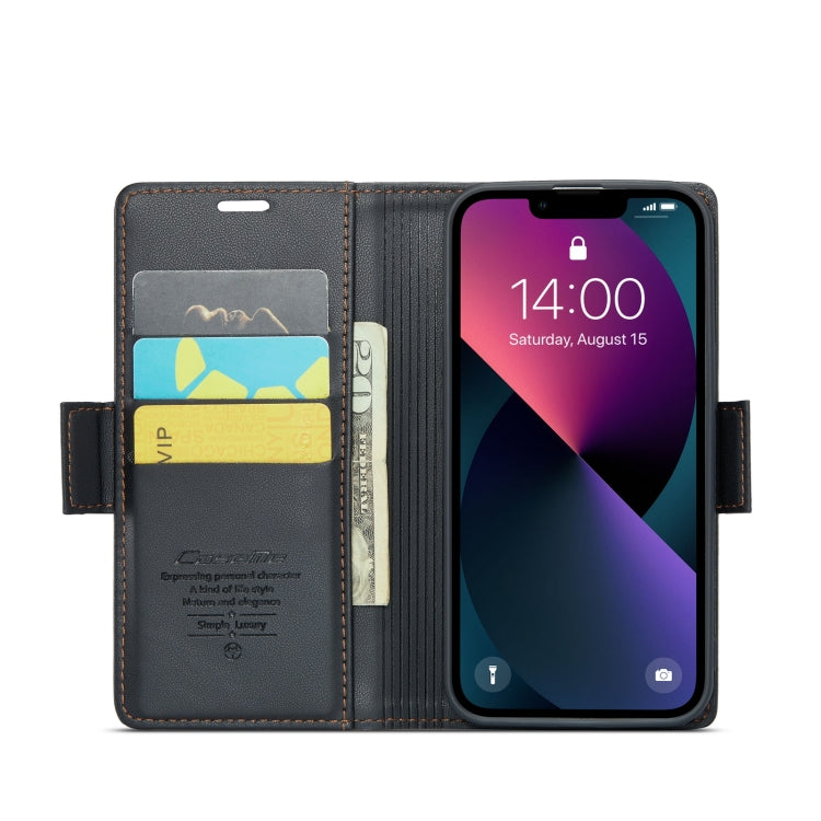 For iPhone 13 CaseMe 023 Butterfly Buckle Litchi Texture RFID Anti-theft Leather Phone Case(Black) - iPhone 13 Cases by CaseMe | Online Shopping South Africa | PMC TechLife | Buy Now Pay Later Mobicred