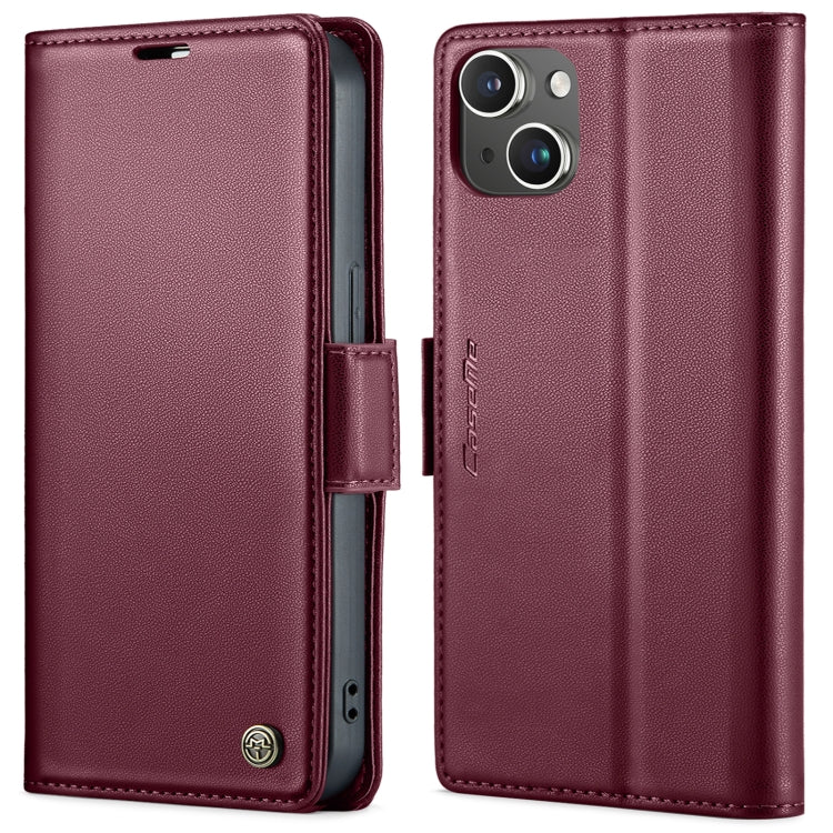 For iPhone 13 CaseMe 023 Butterfly Buckle Litchi Texture RFID Anti-theft Leather Phone Case(Wine Red) - iPhone 13 Cases by CaseMe | Online Shopping South Africa | PMC TechLife | Buy Now Pay Later Mobicred