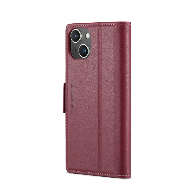 For iPhone 13 CaseMe 023 Butterfly Buckle Litchi Texture RFID Anti-theft Leather Phone Case(Wine Red) - iPhone 13 Cases by CaseMe | Online Shopping South Africa | PMC TechLife | Buy Now Pay Later Mobicred