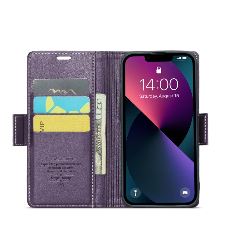For iPhone 13 CaseMe 023 Butterfly Buckle Litchi Texture RFID Anti-theft Leather Phone Case(Pearly Purple) - iPhone 13 Cases by CaseMe | Online Shopping South Africa | PMC TechLife | Buy Now Pay Later Mobicred