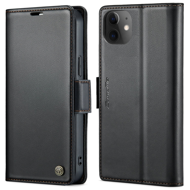 For iPhone 12 / 12 Pro CaseMe 023 Butterfly Buckle Litchi Texture RFID Anti-theft Leather Phone Case(Black) - iPhone 12 / 12 Pro Cases by CaseMe | Online Shopping South Africa | PMC TechLife | Buy Now Pay Later Mobicred