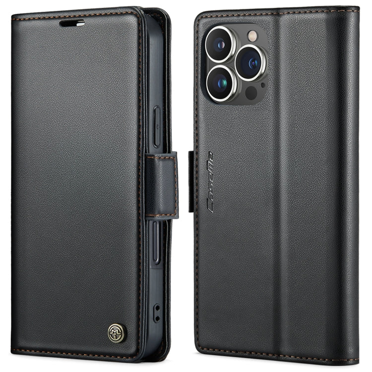 For iPhone 15 Pro Max CaseMe 023 Butterfly Buckle Litchi Texture RFID Anti-theft Leather Phone Case(Black) - iPhone 15 Pro Max Cases by CaseMe | Online Shopping South Africa | PMC Jewellery | Buy Now Pay Later Mobicred