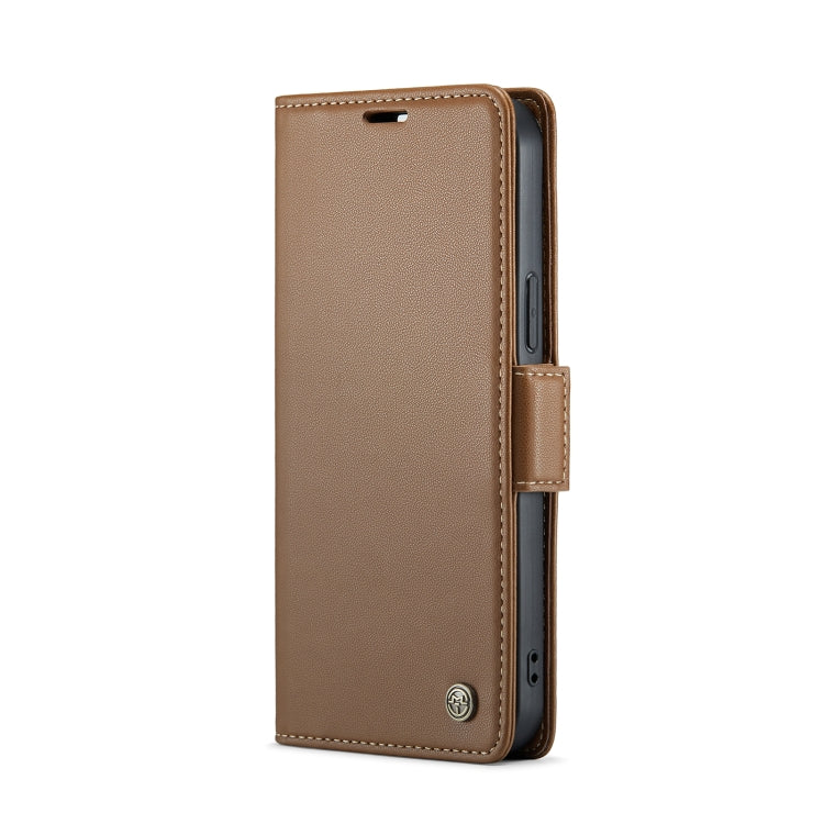 For iPhone 15 Pro Max CaseMe 023 Butterfly Buckle Litchi Texture RFID Anti-theft Leather Phone Case(Brown) - iPhone 15 Pro Max Cases by CaseMe | Online Shopping South Africa | PMC Jewellery | Buy Now Pay Later Mobicred