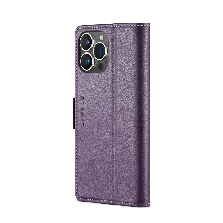 For iPhone 15 Pro Max CaseMe 023 Butterfly Buckle Litchi Texture RFID Anti-theft Leather Phone Case(Pearly Purple) - iPhone 15 Pro Max Cases by CaseMe | Online Shopping South Africa | PMC Jewellery | Buy Now Pay Later Mobicred