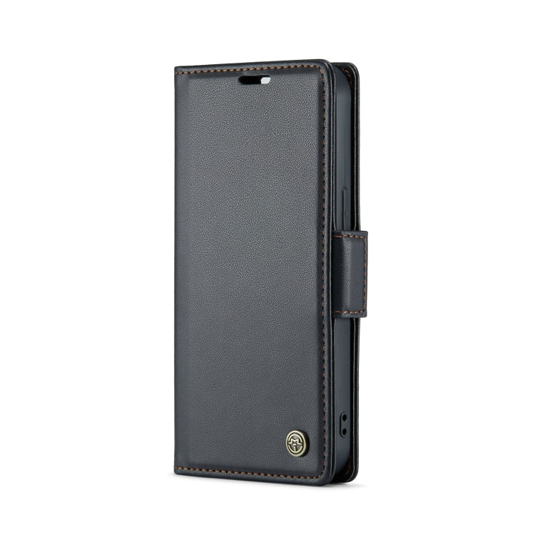 For iPhone 15 CaseMe 023 Butterfly Buckle Litchi Texture RFID Anti-theft Leather Phone Case(Black) - iPhone 15 Cases by CaseMe | Online Shopping South Africa | PMC Jewellery | Buy Now Pay Later Mobicred