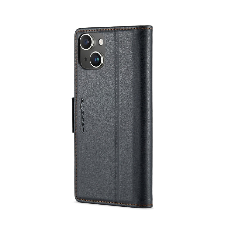For iPhone 15 CaseMe 023 Butterfly Buckle Litchi Texture RFID Anti-theft Leather Phone Case(Black) - iPhone 15 Cases by CaseMe | Online Shopping South Africa | PMC Jewellery | Buy Now Pay Later Mobicred