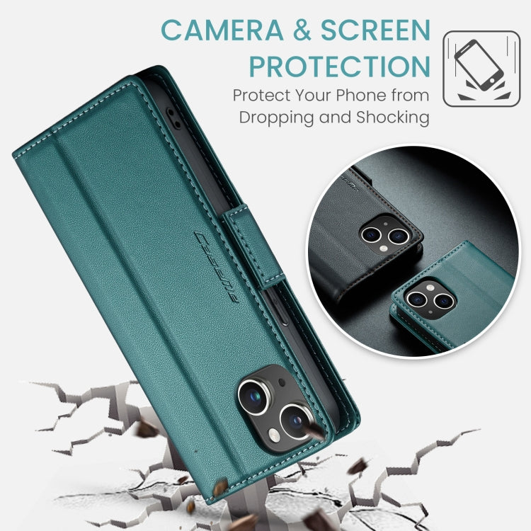 For iPhone 15 CaseMe 023 Butterfly Buckle Litchi Texture RFID Anti-theft Leather Phone Case(Pearly Blue) - iPhone 15 Cases by CaseMe | Online Shopping South Africa | PMC Jewellery | Buy Now Pay Later Mobicred